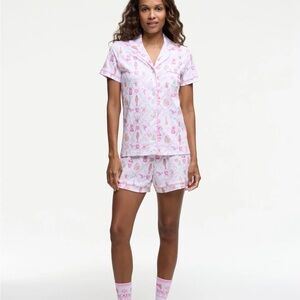 Pink Ice Cream Print Women's Pajama Set
